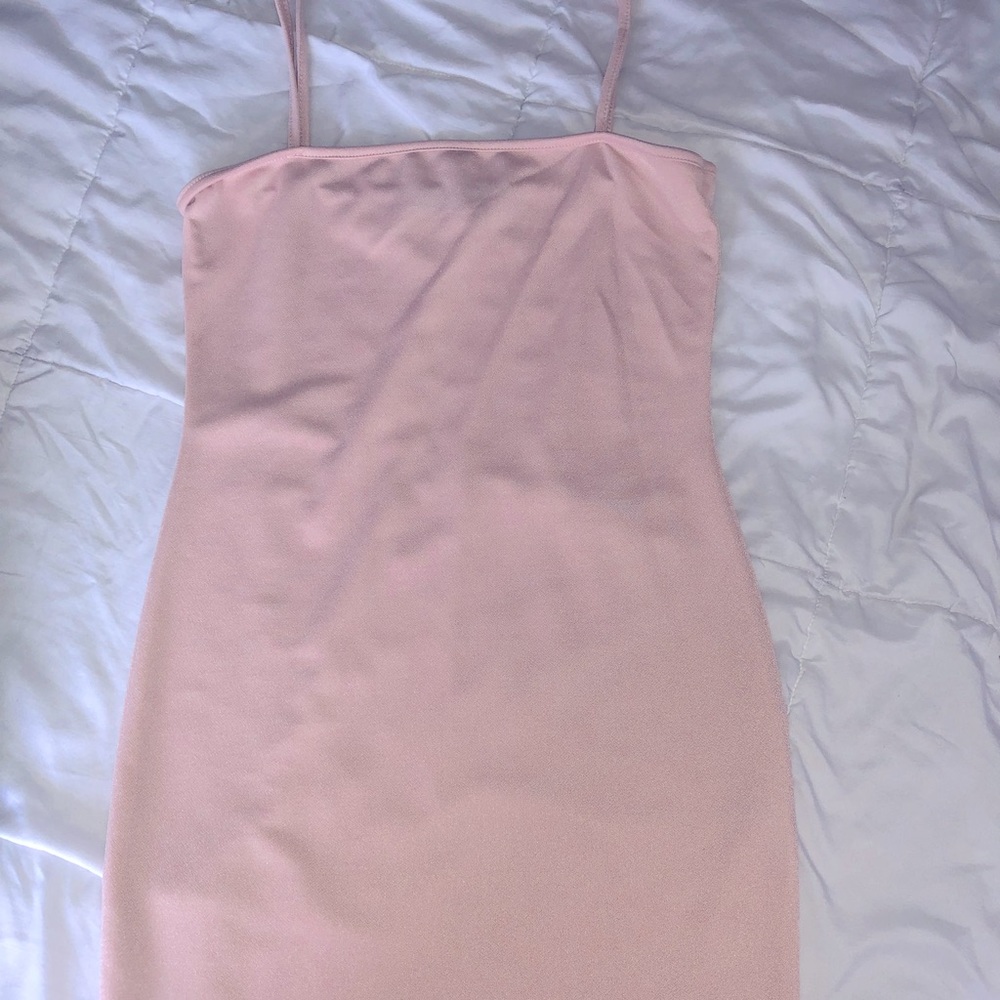 Pink slip dress